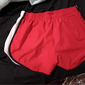 Nike Red and White Women's Athletic Shorts